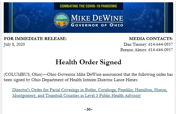 Health Order Signed