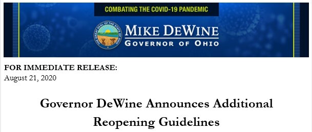 Additional Reopening Guidelines 8 21 20